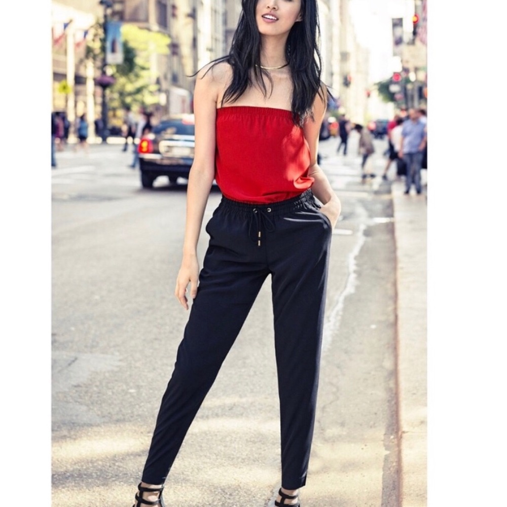 Red and black jumpsuit from Express
